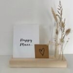 Floral ledge and photo/card holder with dried flowers